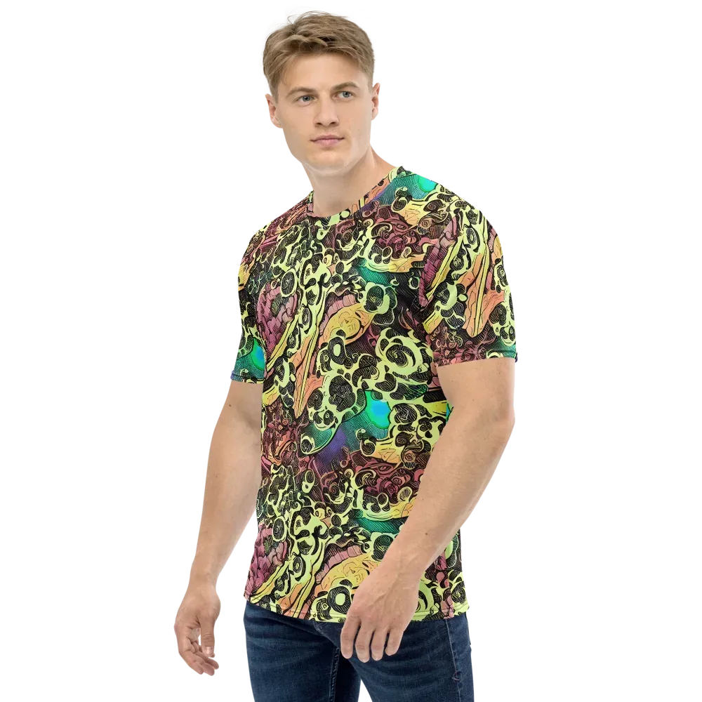 Neon Baroque on Men's Crew Neck T-Shirt — Left