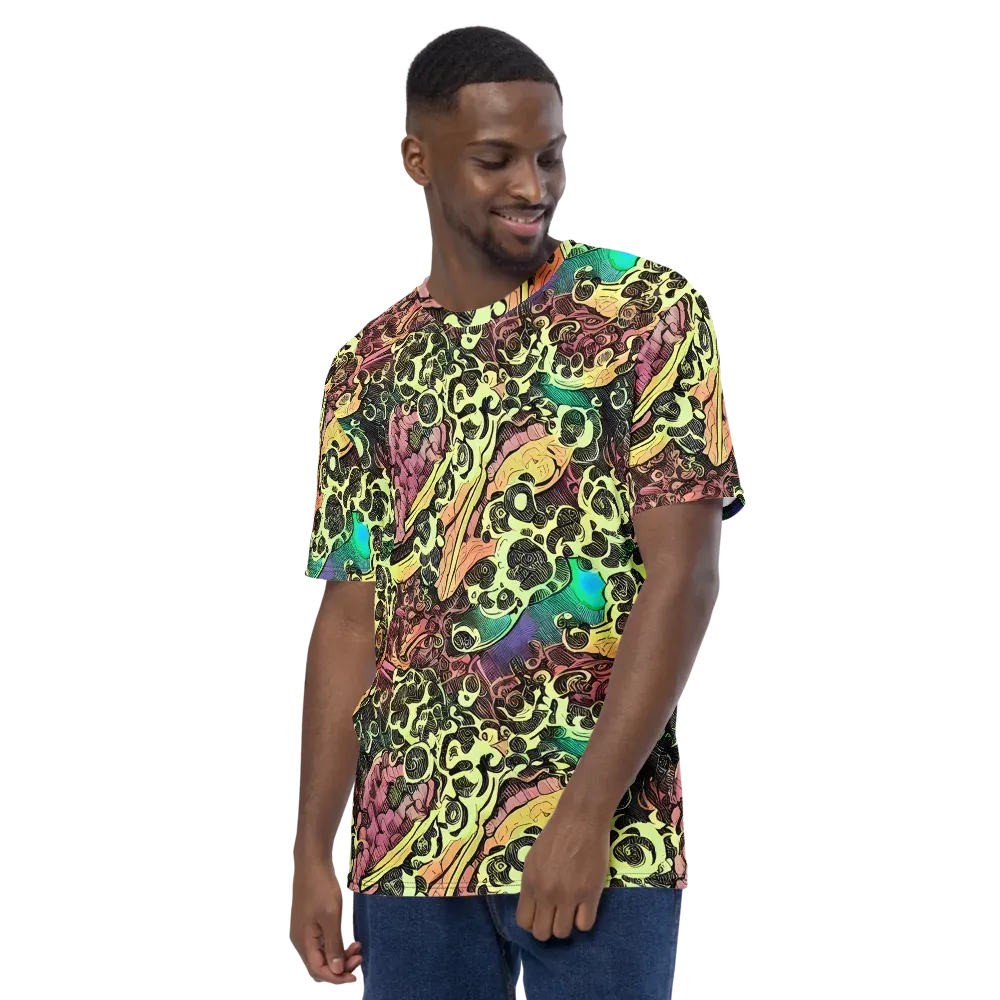 Neon Baroque on Men's Crew Neck T-Shirt — Left