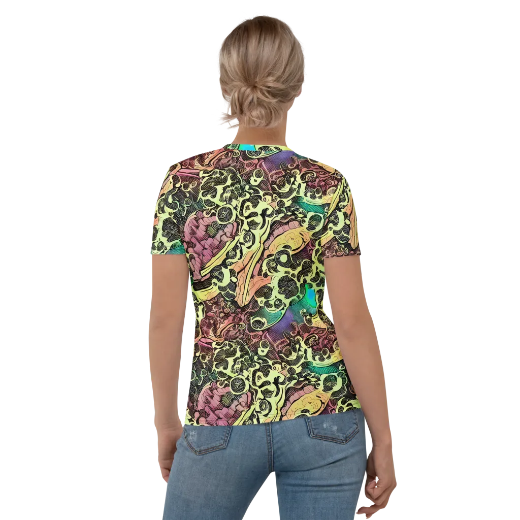 Neon Baroque on Women's Crew Neck T-Shirt — Back