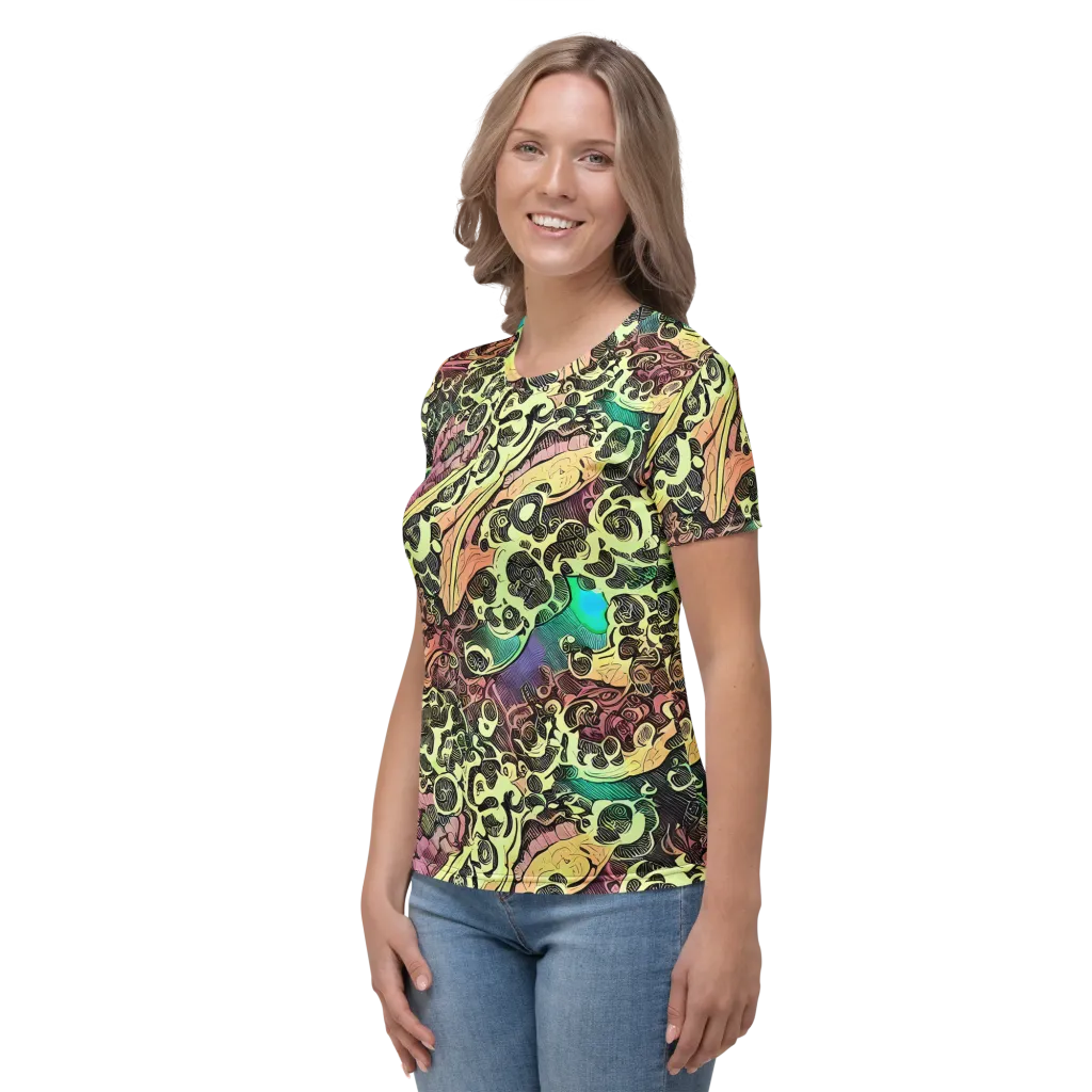 Neon Baroque on Women's Crew Neck T-Shirt — Left
