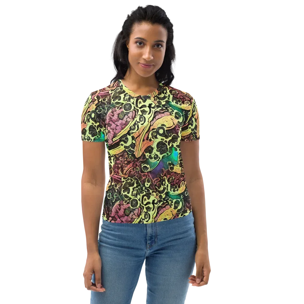 Neon Baroque on Women's Crew Neck T-Shirt — Front