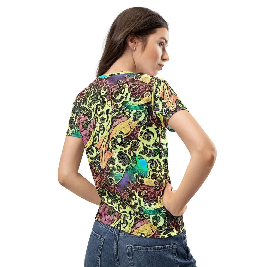 Neon Baroque on Women's Crew Neck T-Shirt — Back