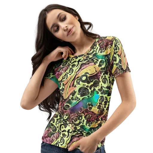 Neon Baroque on a Women's Crew Neck T-Shirt