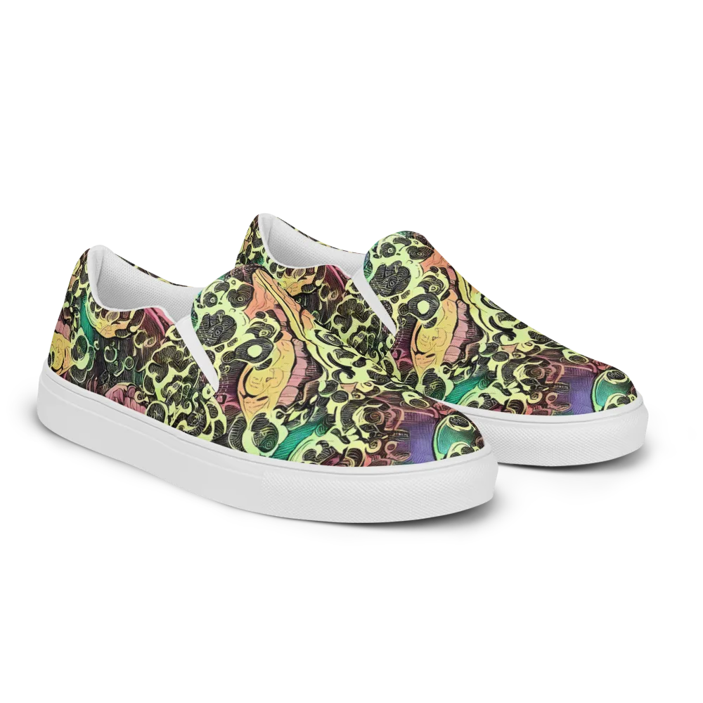 Neon Baroque on Men's Slip-On Canvas Shoes — Right Front