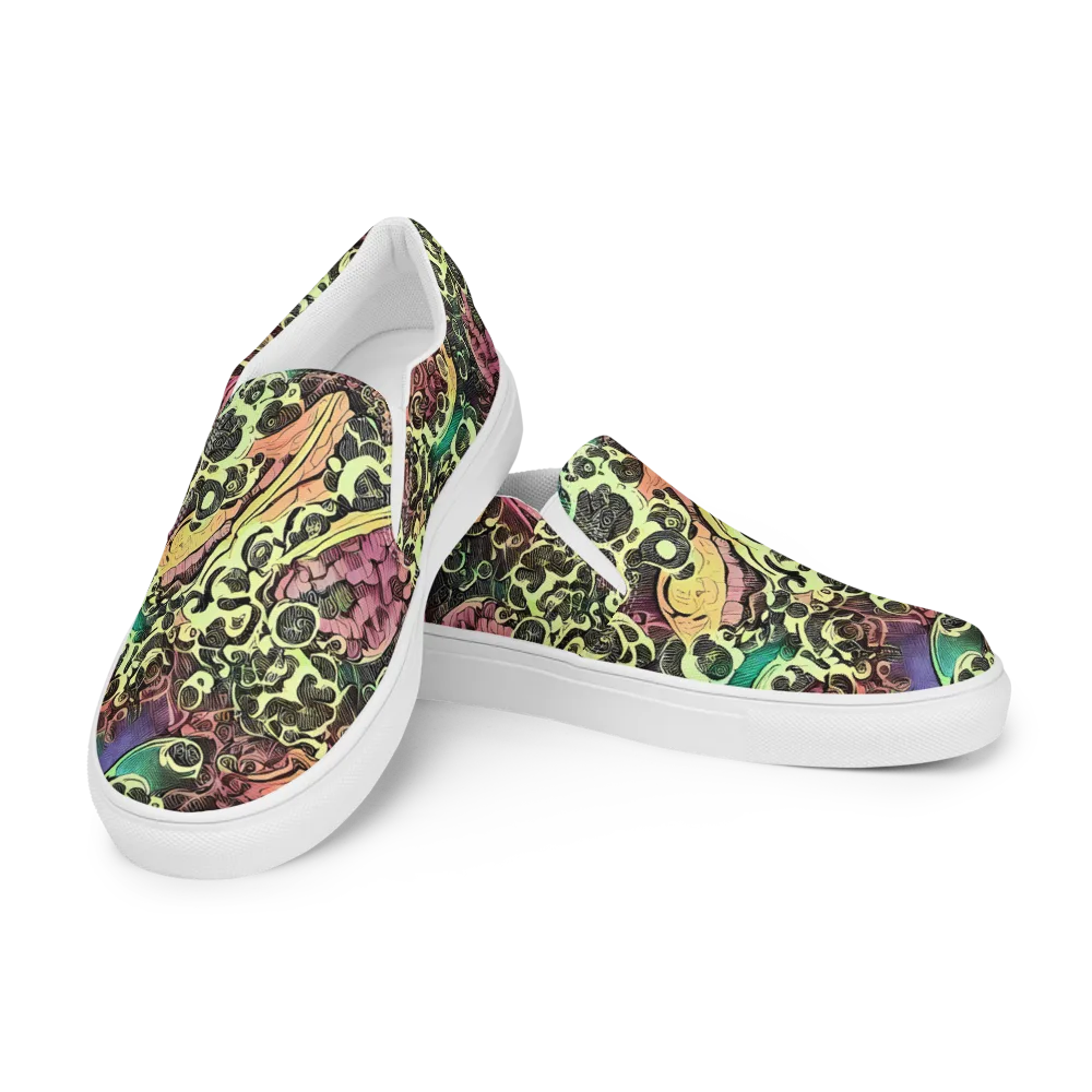 Neon Baroque on Men's Slip-On Canvas Shoes — Left Front