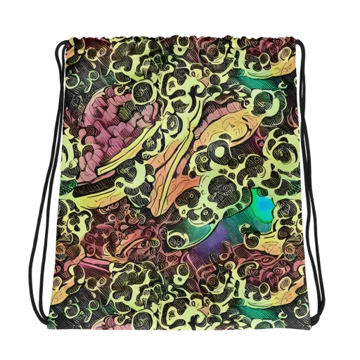 Neon Baroque on a Drawstring Bag
