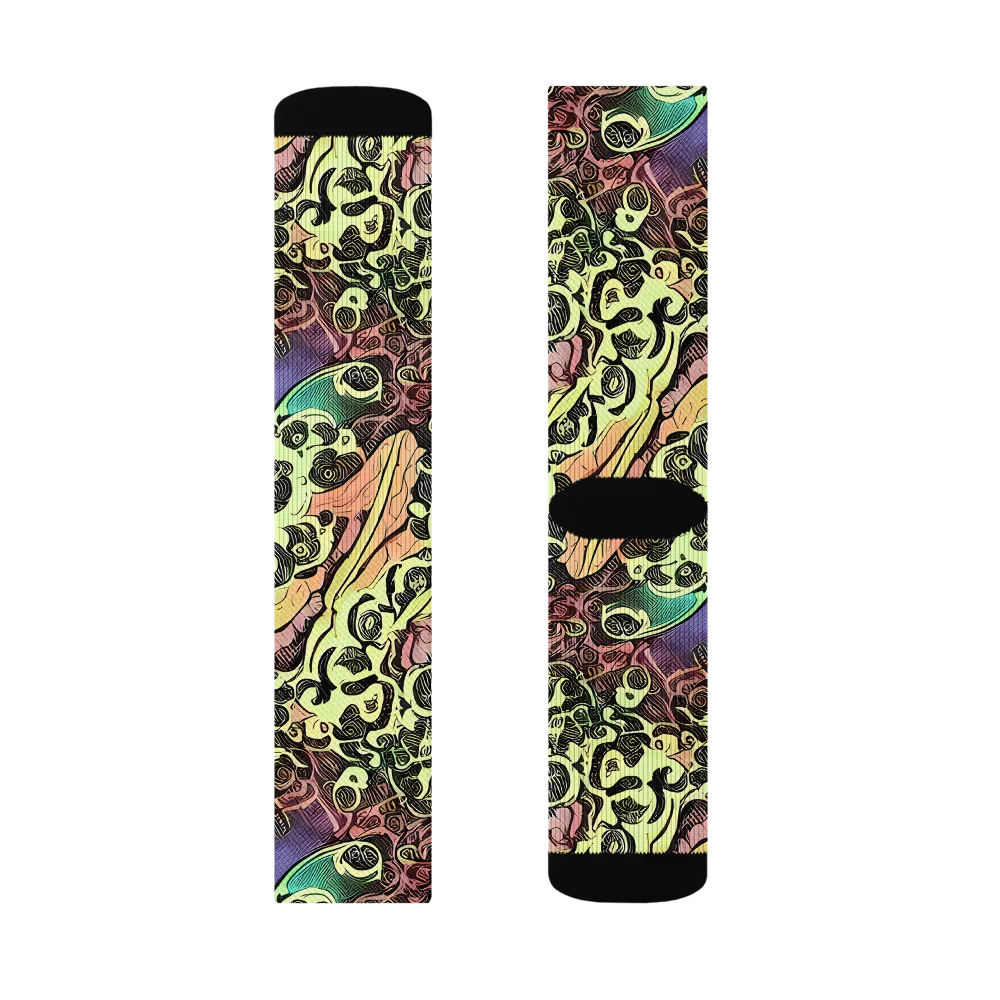 Neon Baroque on Socks — Right Sock