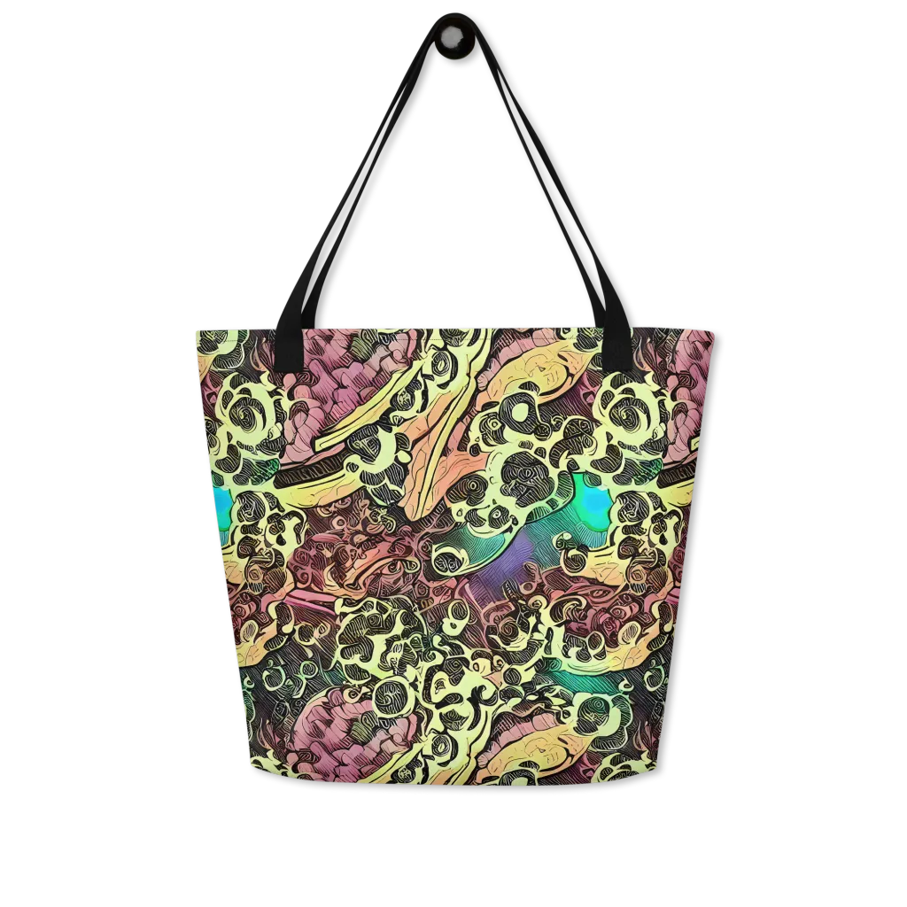 Neon Baroque on Large Tote Bag W/ Pocket — Front