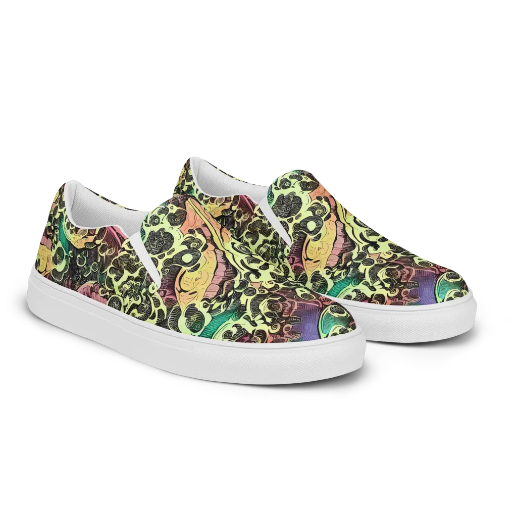 Neon Baroque on Women's Slip-On Canvas Shoes — Right Front