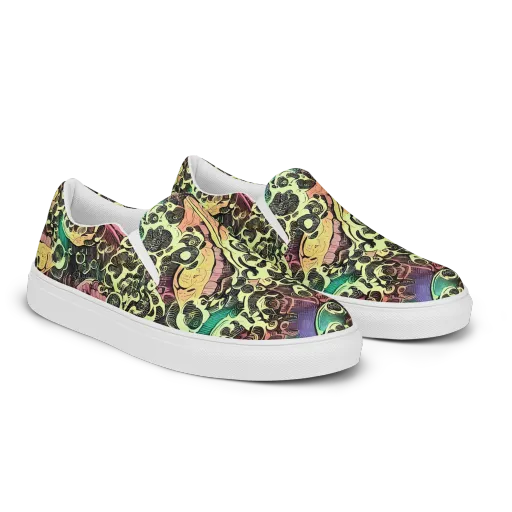 Neon Baroque on a Women's Slip-On Canvas Shoes