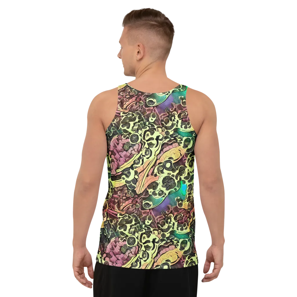 Neon Baroque on Men's Tank Top — Back