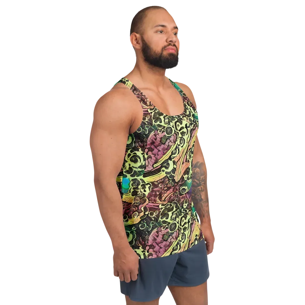 Neon Baroque on Men's Tank Top — Right Front