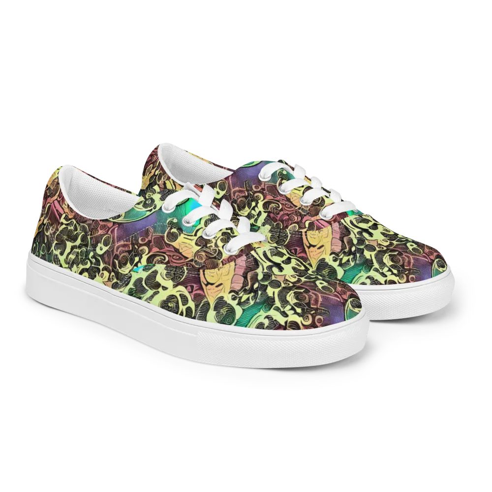 Neon Baroque on Men's Lace-Up Canvas Shoes — Right Front
