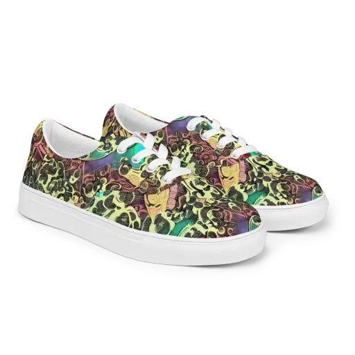 Neon Baroque on a Men's Lace-Up Canvas Shoes
