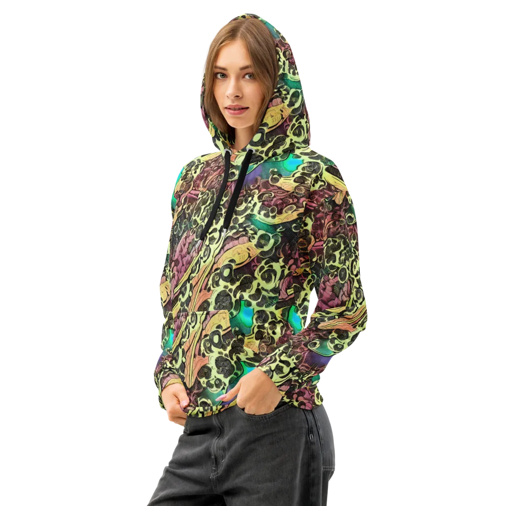 Neon Baroque on Cotton Hoodie — Left Front