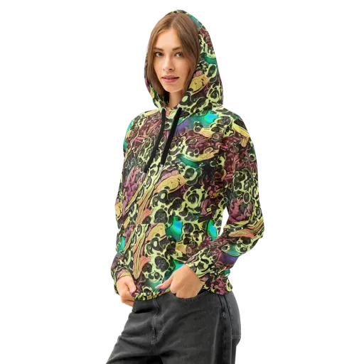 Neon Baroque on a Cotton Hoodie