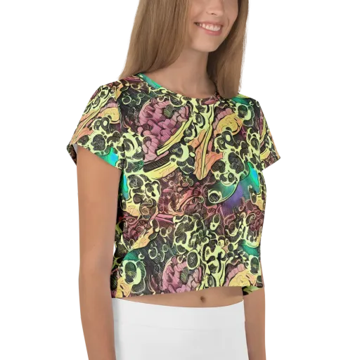 Neon Baroque on a Crop Tee