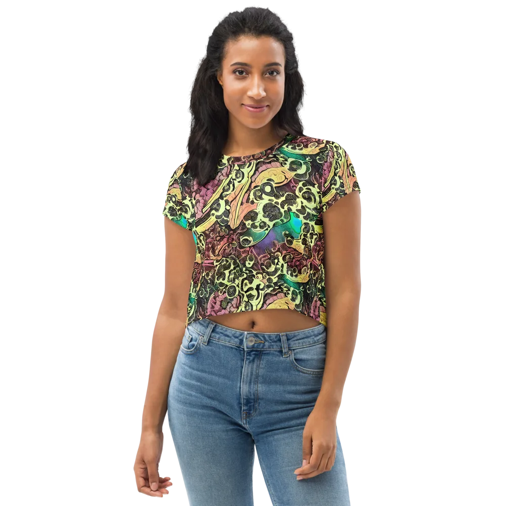 Neon Baroque on Crop Tee — Front