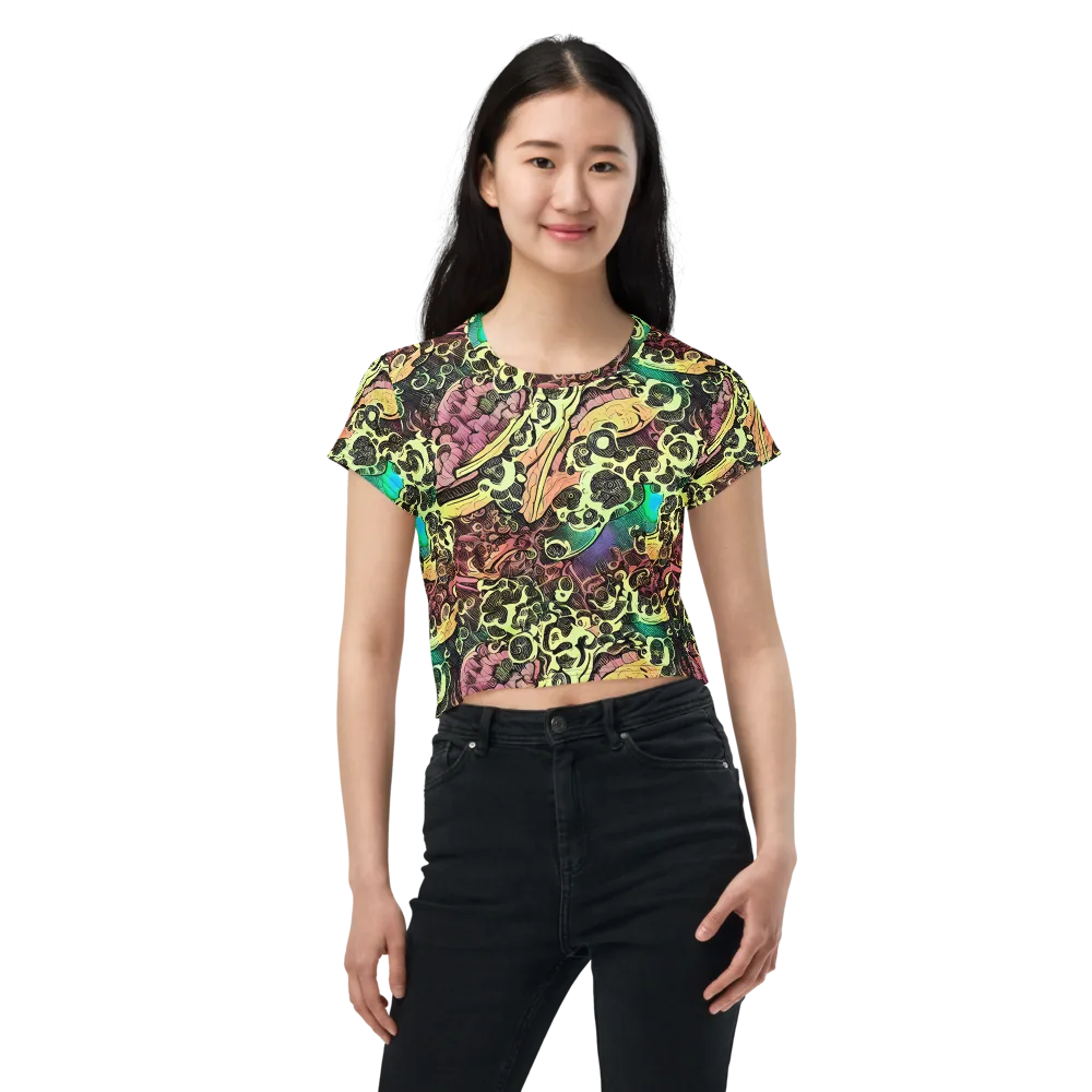 Neon Baroque on Crop Tee — Front