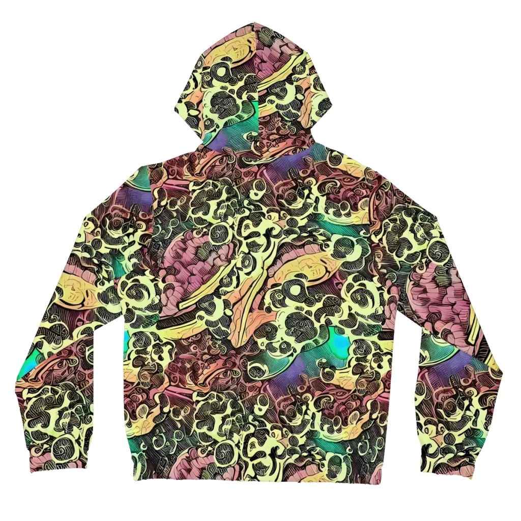 Neon Baroque on Women's Full-Zip Hoodie — Back