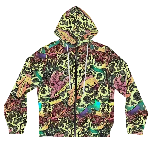 Neon Baroque on a Women's Full-Zip Hoodie