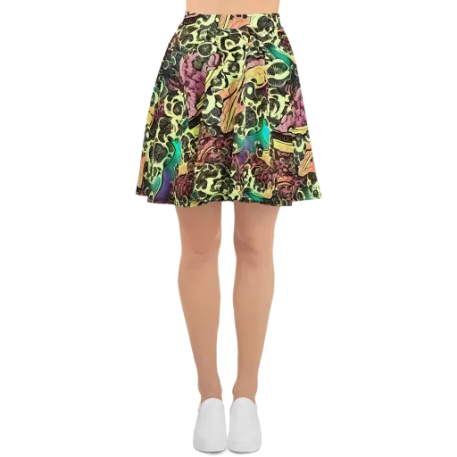 Neon Baroque on a Skater Skirt