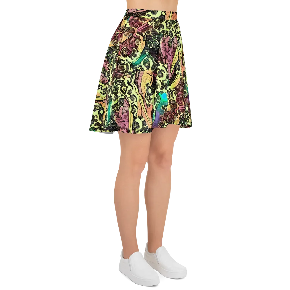 Neon Baroque on Skater Skirt — Right