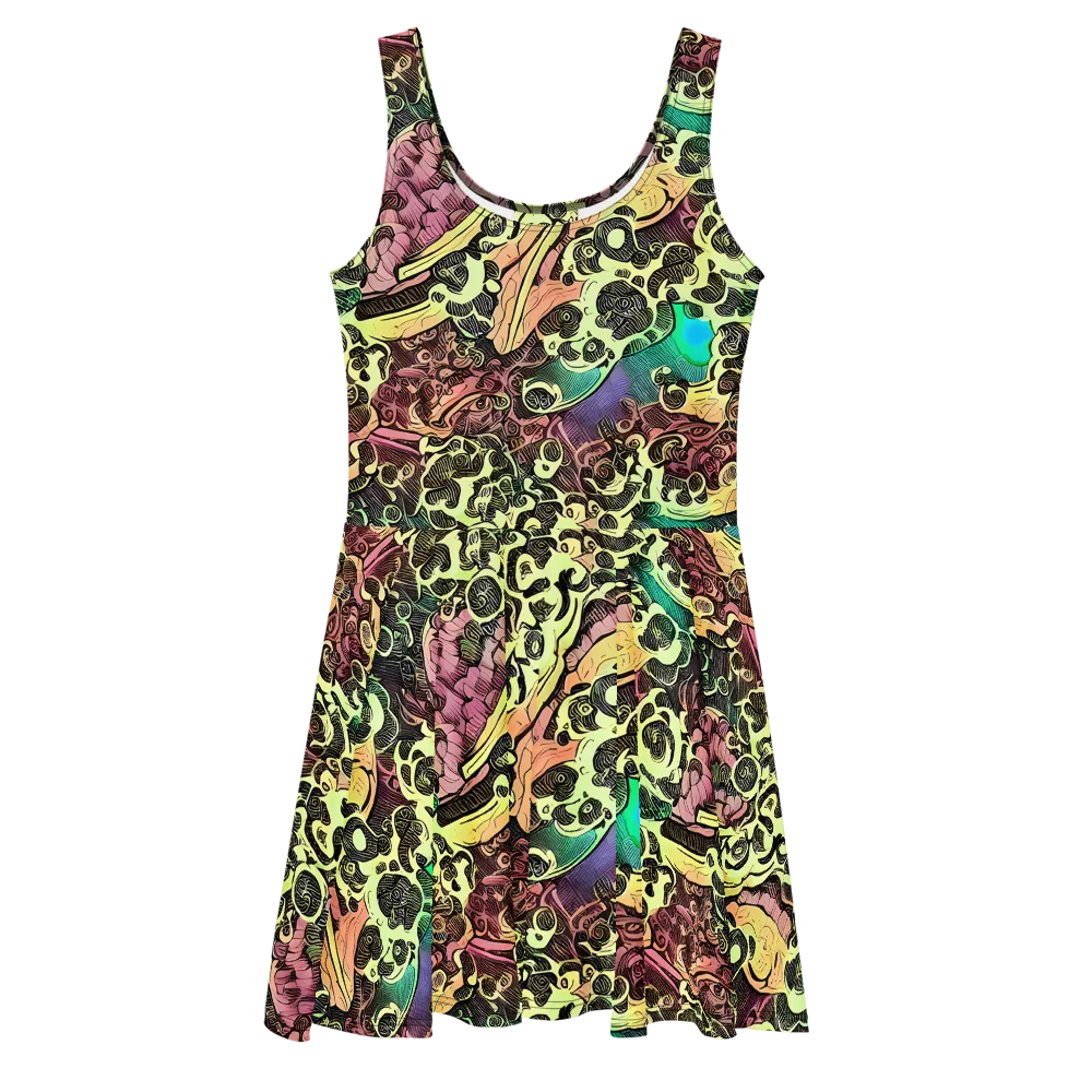 Neon Baroque on Skater Dress — Front