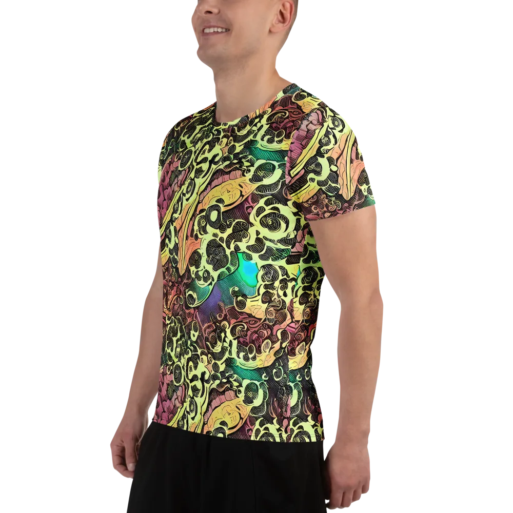 Neon Baroque on Men's Athletic T-Shirt — Left