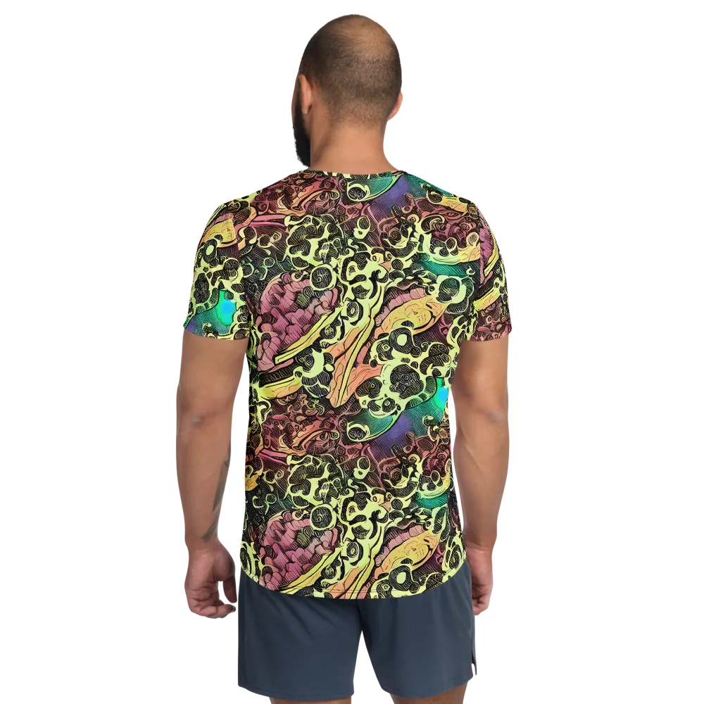 Neon Baroque on Men's Athletic T-Shirt — Back