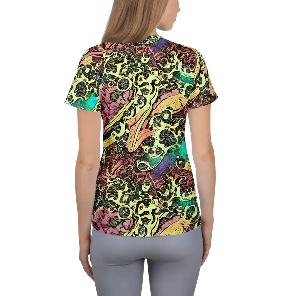 Neon Baroque on Women's Athletic T-Shirt — Back