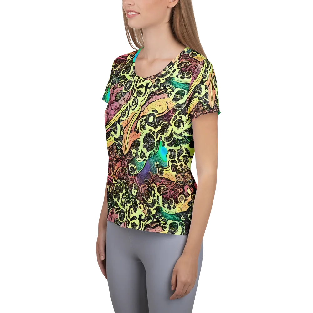 Neon Baroque on Women's Athletic T-Shirt — Left