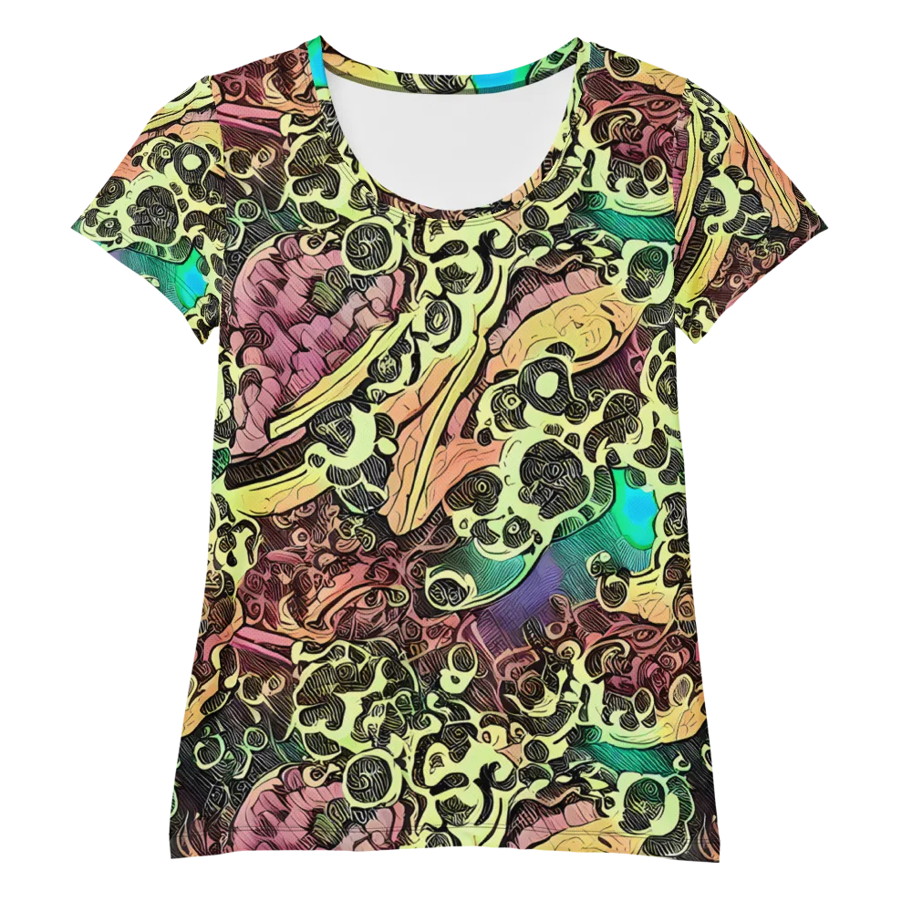 Neon Baroque on Women's Athletic T-Shirt — Front