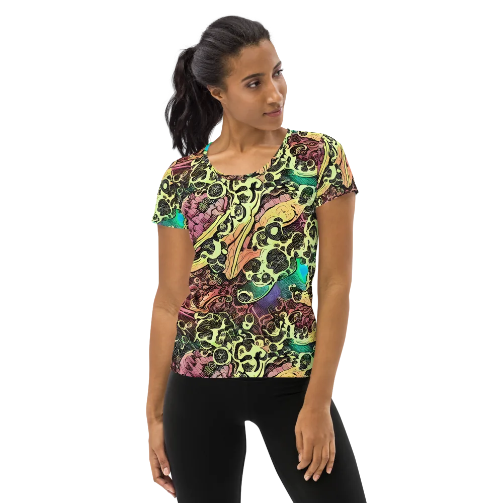 Neon Baroque on Women's Athletic T-Shirt — Front