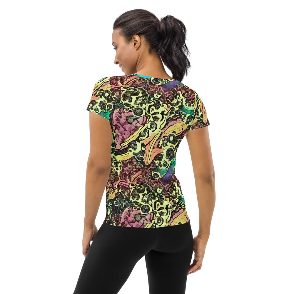 Neon Baroque on Women's Athletic T-Shirt — Back