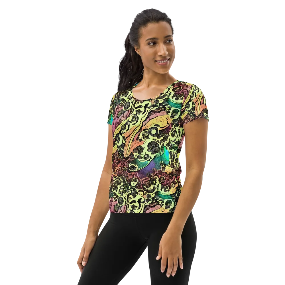 Neon Baroque on Women's Athletic T-Shirt — Left