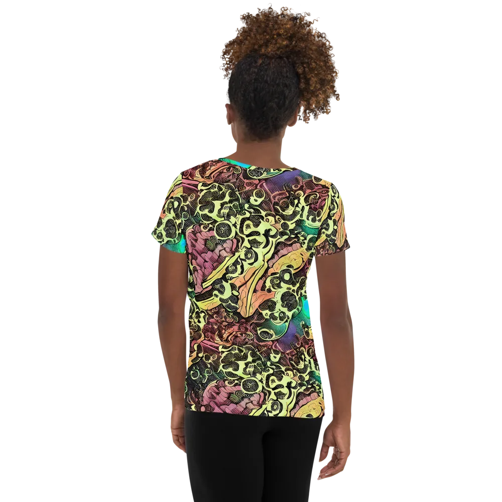 Neon Baroque on Women's Athletic T-Shirt — Back