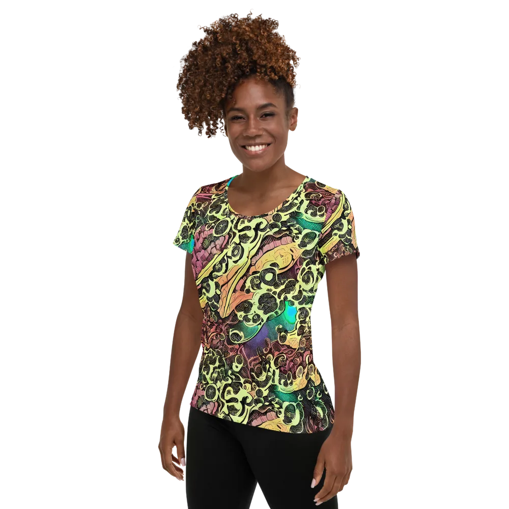Neon Baroque on Women's Athletic T-Shirt — Left