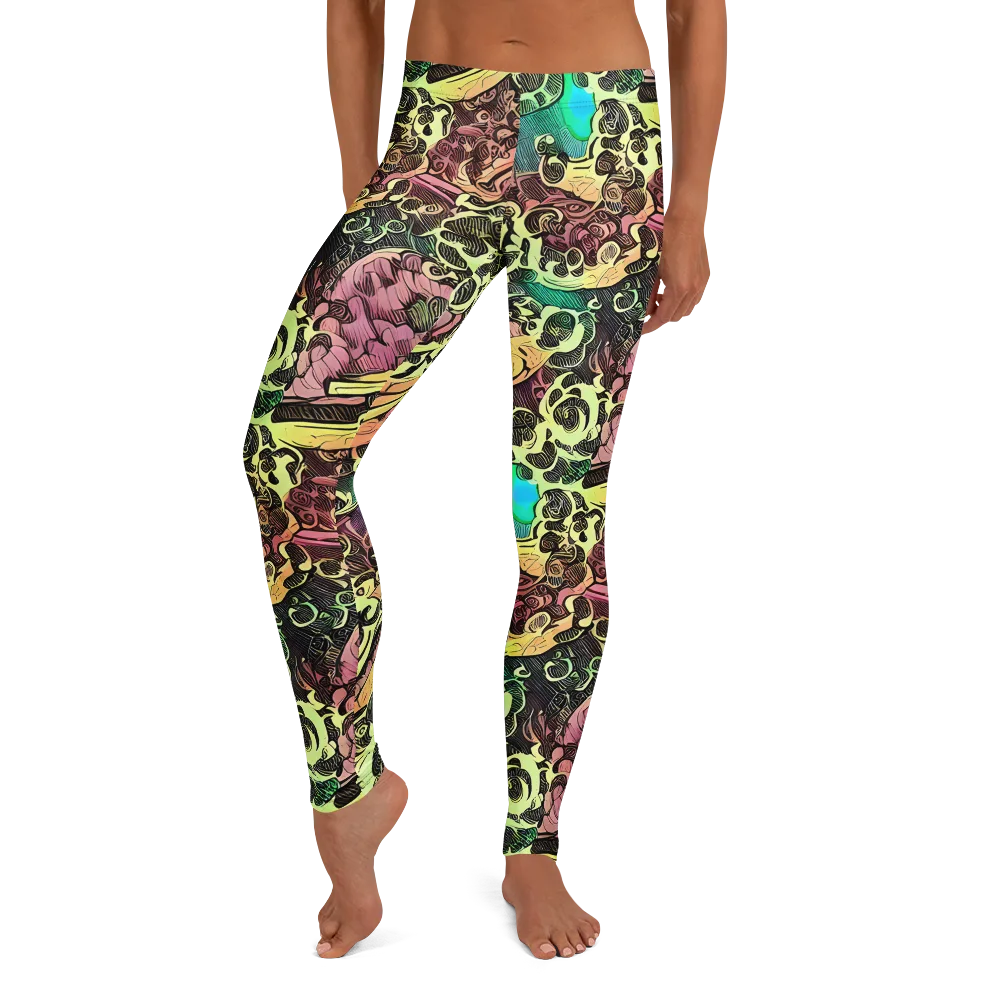 Neon Baroque on Leggings — Front