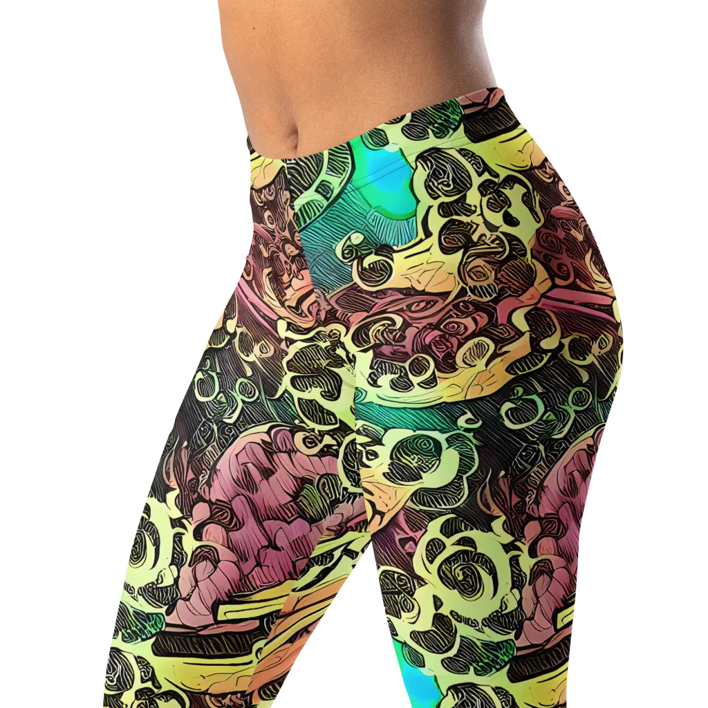 Neon Baroque on Leggings — Left Front