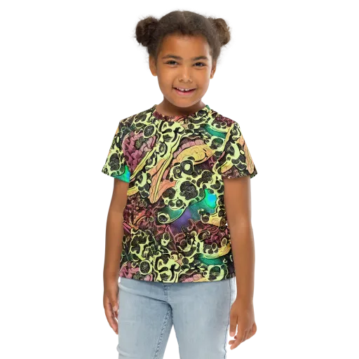 Neon Baroque on a Kids Crew Neck T-Shirt