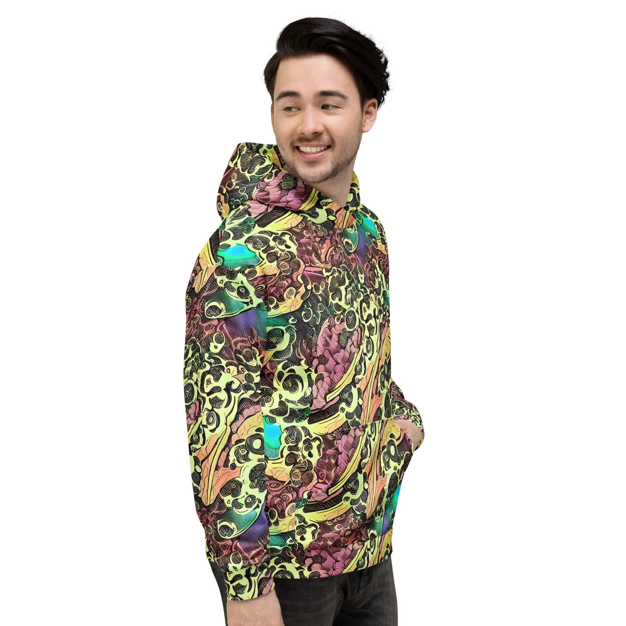 Neon Baroque on Hoodie — Right