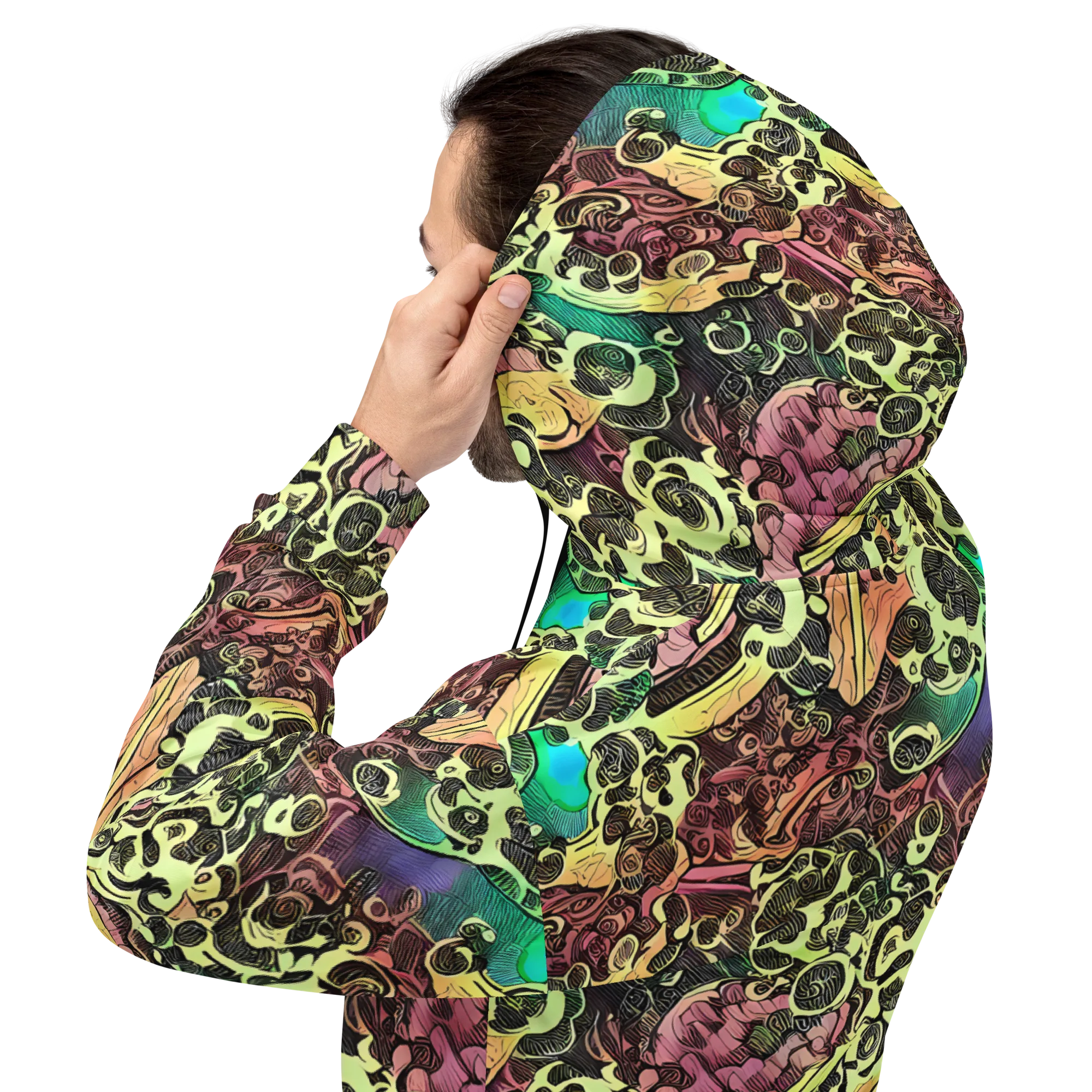 Neon Baroque on Hoodie — Back