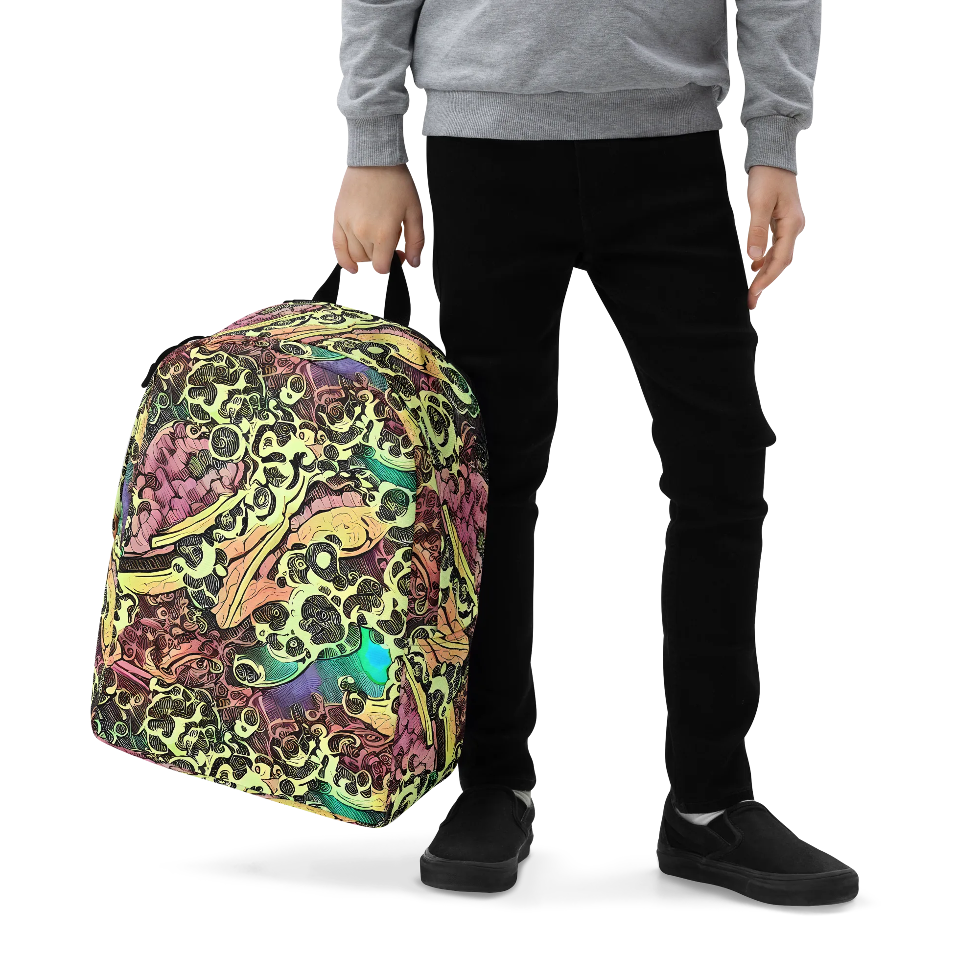 Neon Baroque on Minimalist Backpack — Zoomed-in