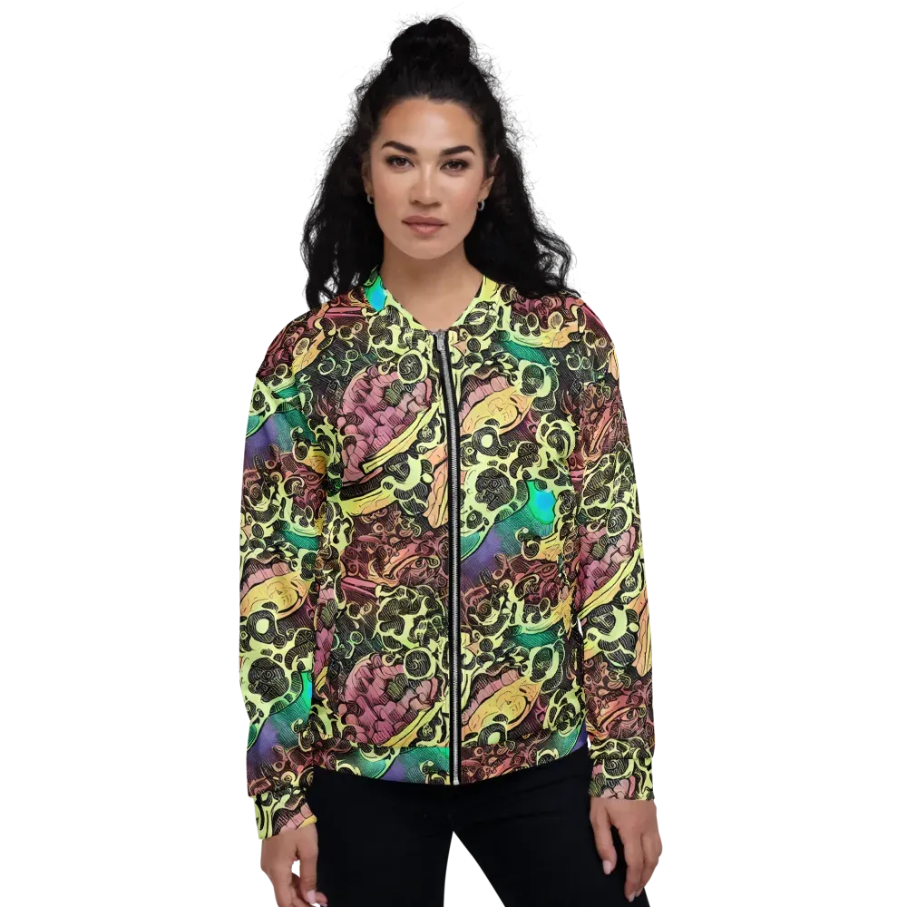 Neon Baroque on Bomber Jacket — Front