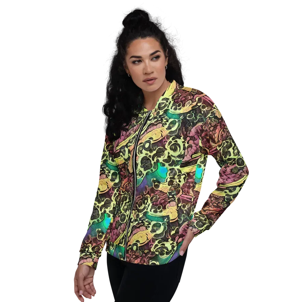 Neon Baroque on Bomber Jacket — Left