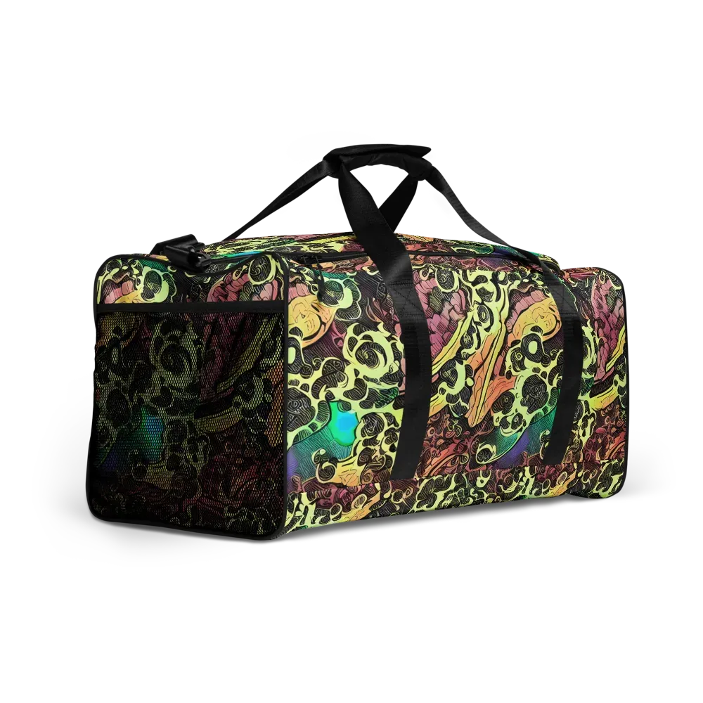 Neon Baroque on Duffle Bag — Right Front