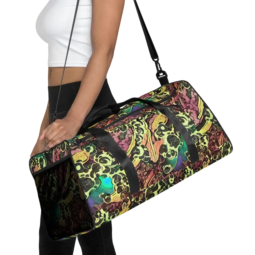 Neon Baroque on Duffle Bag — Front