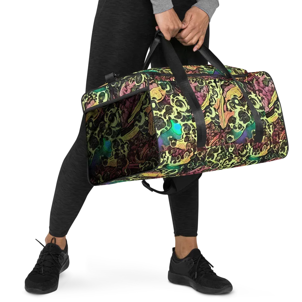 Neon Baroque on Duffle Bag — Right Front