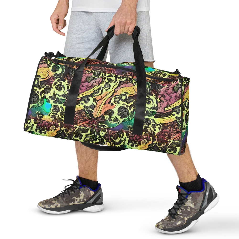 Neon Baroque on Duffle Bag — Front